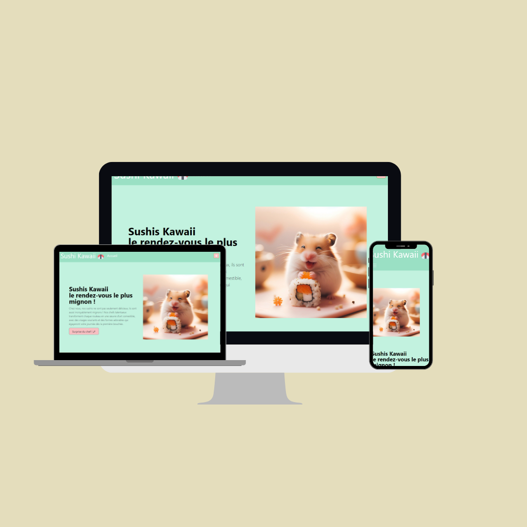 Capture d'écran du site Shushi Kawaii