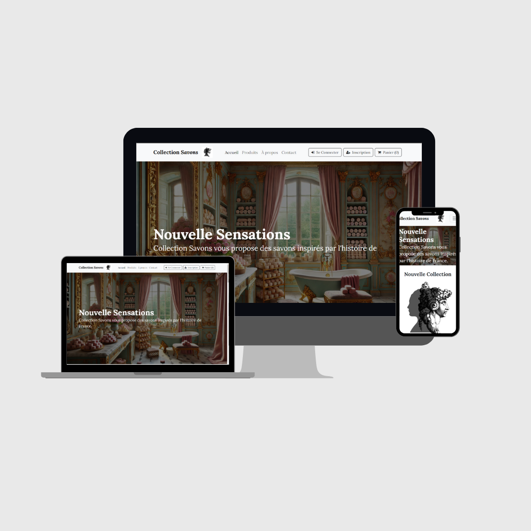 Capture d'écran du site Collection savons