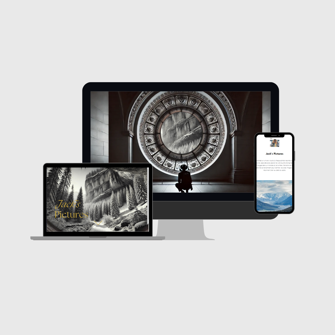 Capture d'écran du site photographe