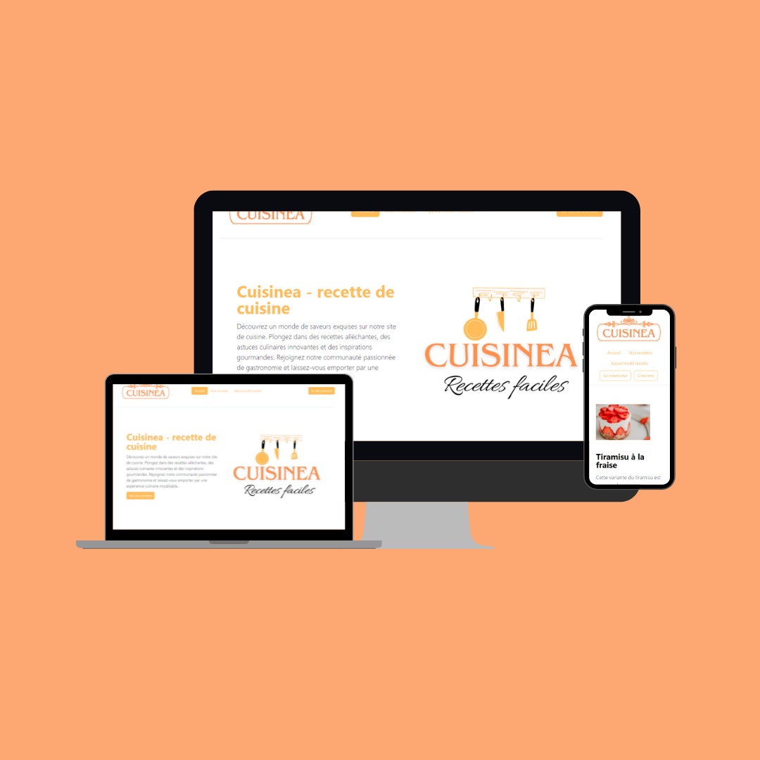 Capture d'écran du site de recettes de cuisine.